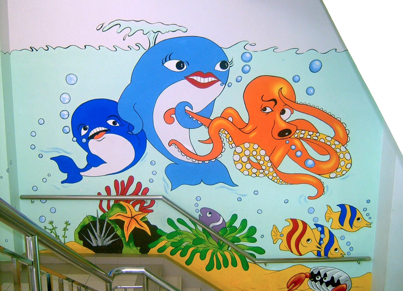 Mural Painting at Soka Preschool in late 90&#39;s